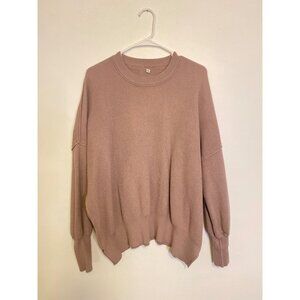 Oversized Mauve Sweater Size M  Ribbed Texture & Dropped Shoulders